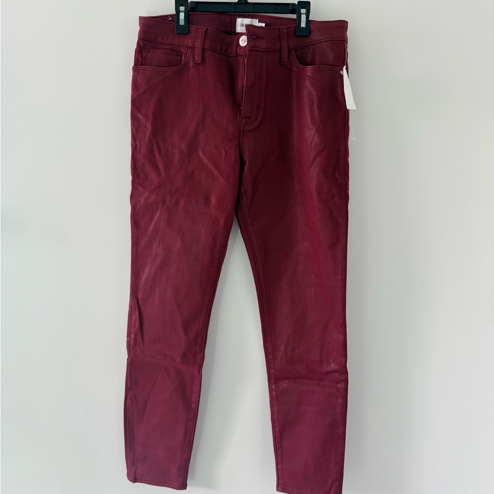 Brand new Hudson Jeans Size 30 Natalie Midrise Super Skinny Ankle in Bordeaux